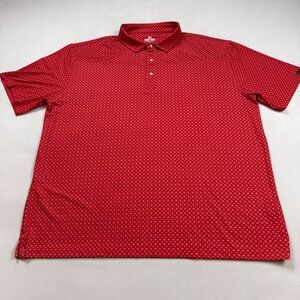 Iron Oak Apparel Co Mens 3XL Red Geometric Diamond Print Performance Polo Shirt